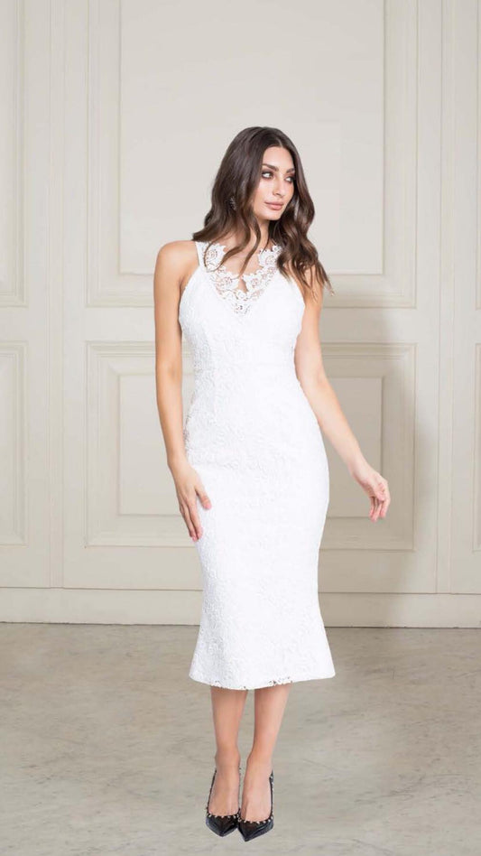 Chriselle Enchanted Heart Lace Midi Dress 18827